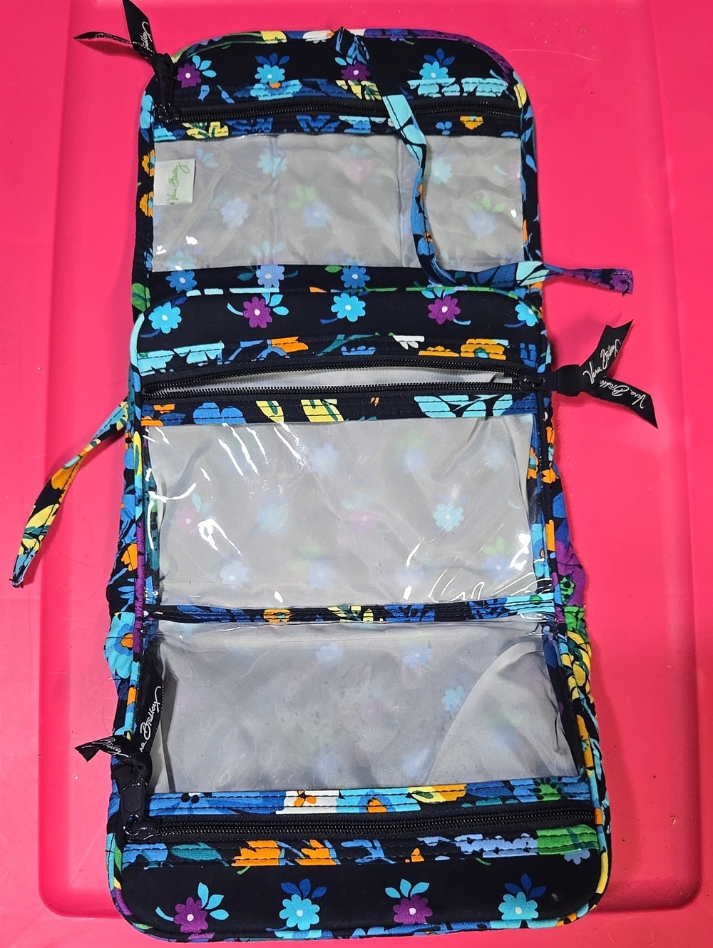 Vera Bradley Black Floral Hanging Organizer Bag